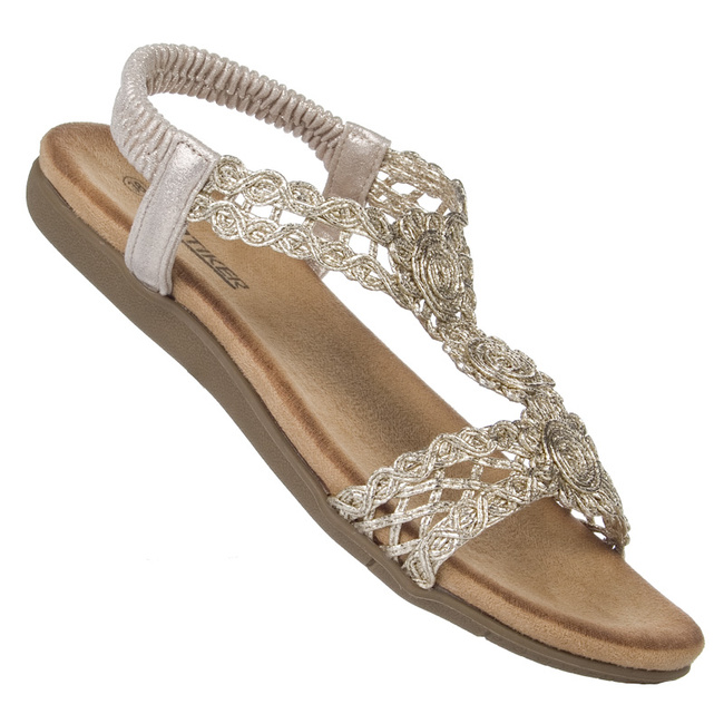 Złote sandały BOHO damskie Artiker 56C1281 gold wsuwane