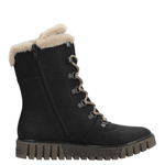 Botki workery damskie Rieker Y3424-00 czarne zimowe z futerkiem