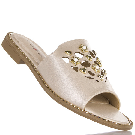 Klapki S.Barski KV27-063 gold złote