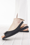 Eleganckie sandały damskie czarne S. Barski 078 casual z ozdoba