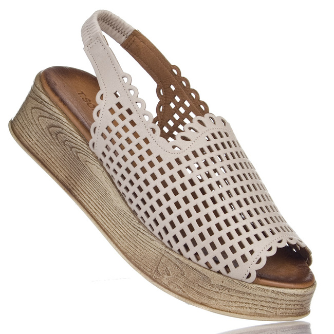 Sandały na platformie damskie beżowe T. Sokolski L25-724 beige