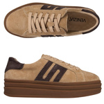 Beżowe sneakersy zamszowe Venezia V408-00392 skórzane sportowe