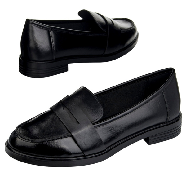 Czarne lordsy Potocki 12442 BK eleganckie półbuty wsuwane