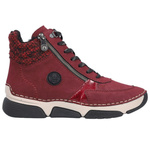 Czerwone sneakersy zimowe botki Rieker 45960-35 red skórzane 