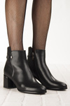 Czarne botki na obcasie damskie Filippo DBT7377/25 skórzane ocieplone