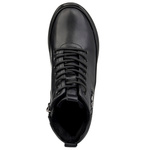 Czarne Botki na platformie damskie Filippo DBT4215/25 BK BK skórzane