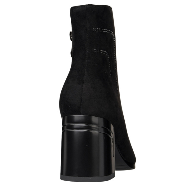 Zamszowe Botki damskie D&A S.Barski MR52-131 czarne ocieplone