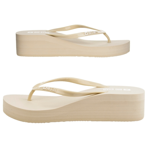 Piankowe Japonki damskie Big Star RR274A551 beżowe lekkie na lato