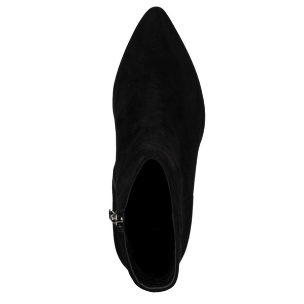 Zamszowe botki na obcasie damskie Venezia V426-00669-02BLA czarne
