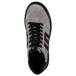 Szaresneakersy na platformie damskie Filippo DP6743/25 BK skórzane