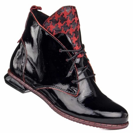 Trzewiki damskie Simen 5280A czarny/czerwony