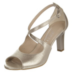 Złote sandałki taneczne ze skóry naturalnej Kotyl 4325 złoty ef