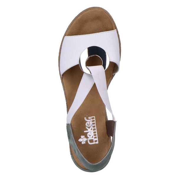 Sandały damskie Rieker 624H6-80 white comb