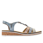 Sandały damskie Rieker V36G4-40 bleu kombi niebieskie wygodne lekkie