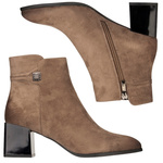 Zamszowe botki damskie Potocki 12743KH beżowe ocieplone wygodne