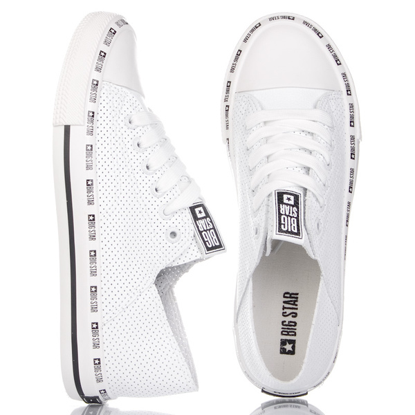 Białe trampki ażurowe damskie eko skórzane Big Star FF274024 white