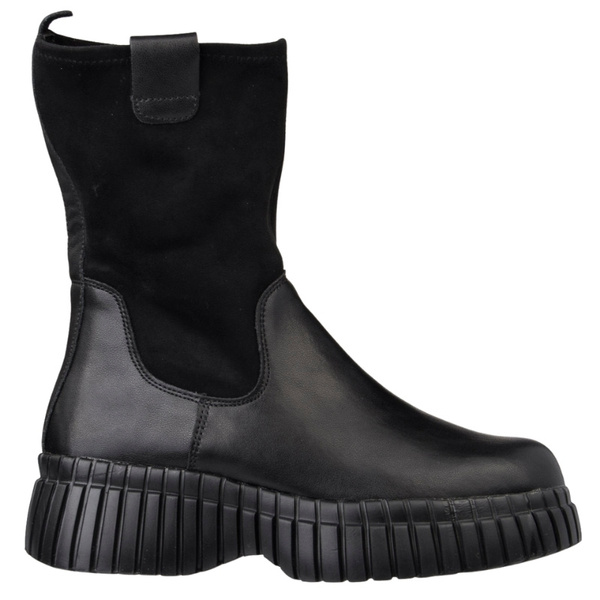 Czarne botki damskie Filippo DBT7163/25 BK skórzane ze stretchem