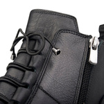 Botki czarne damskie skórzane Artiker 55C1528 ocieplane trzewiki zimowe