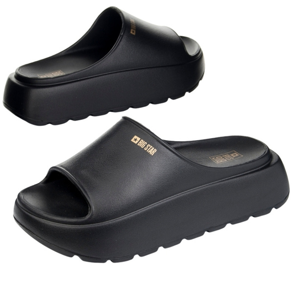 Damskie Klapki na platformie Big Star RR274A567 czarne eva lekkie