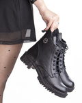 Skórzane Botki damskie T. SOKOLSKI SAR Z25-389 BLK czarne ocieplone