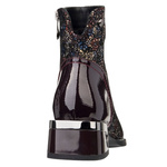 Botki damskie Barski CR42-695 brown wielokolorowe płaski obcas