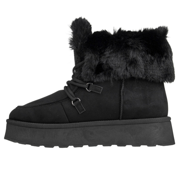 Śniegowce damskie mukluki Big Star SS274113 czarne ciepłe z futerkiem