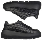 Czarne sneakersy na platformie damskie skórzane Filippo DP7285/25 BK