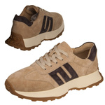 Beżowe sneakersy zamszowe Venezia V408-00396 skórzane sportowe