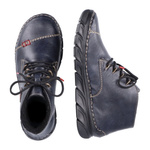 Granatowe Botki trzewiki damskie Rieker 55002-14 ciepłe zimowe