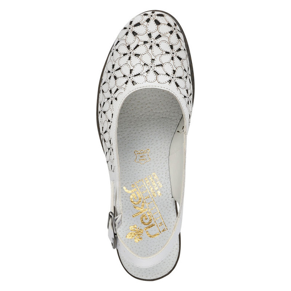 Sandały skórzane Rieker 40981-80 white