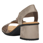 Wsuwane Sandały na klocku damskie Rieker 64677-64 beige beżowe