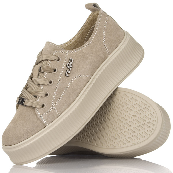 Sneakersy Filippo DP6122 TP beżowe skórzane