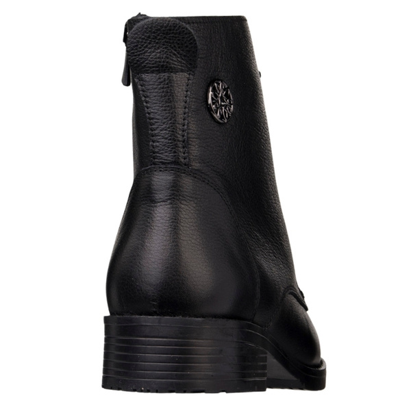 Botki damskie skórzane T. SOKOLSKI SAR Z25-348 BLK czarne ocieplone