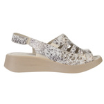 Sandały na platformie skórzane damskie Axel 2527 beżowe wsuwane 