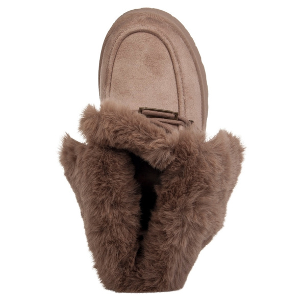 Śniegowce damskie mukluki Big Star SS274114 beżowe ciepłe z futerkiem