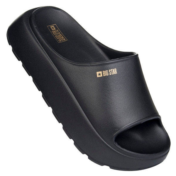 Damskie Klapki na platformie Big Star RR274A567 czarne eva lekkie
