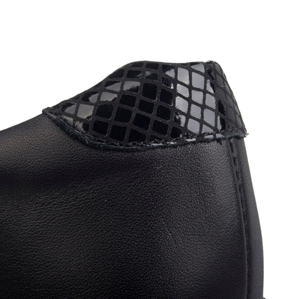 Buty Barefoot damskie na rzepy Helios 462 czarne skórzane Polskie