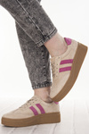 Beżowe sneakersy damskie Filippo DP6776/25 BE FH buty sportowe skórzane