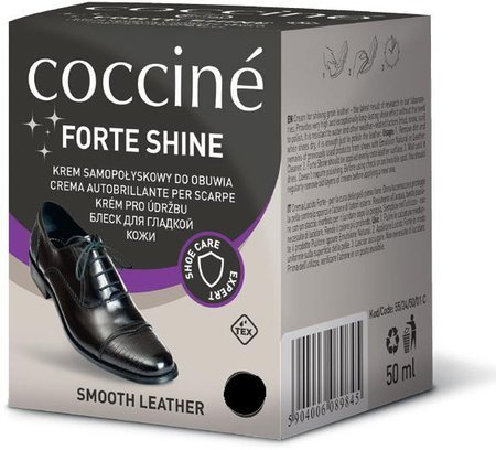 Coccine FORTE SHINE - SAMOPOŁYSKOWY KREM DO OBUWIA ZE SKÓRY LICOWEJ 50 ml czarny