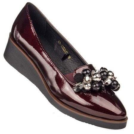 Półbuty damskie Potocki 22-12020BU burgund