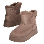 Śniegowce damskie mukluki Big Star SS274117 beżowe ciepłe z futerkiem