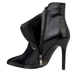 Botki na szpilce Venezia V428-00678-14BLA czarne skórzane wysokie