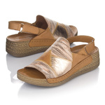 Skórzane Sandały damskie Maciejka L7067-29 rude na platformie