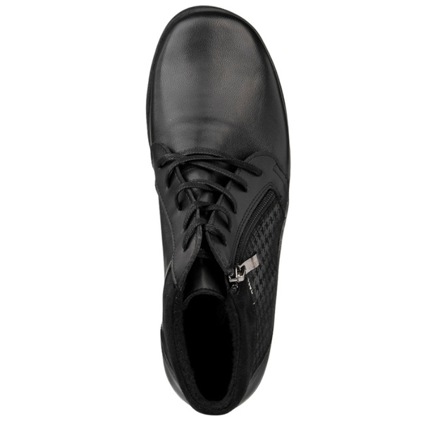 Skórzane botki damskie Axel 4513 czarne tęgość H na haluksy