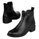 Skórzane Botki damskie Bioeco Arka 7911 czarne eleganckie ocieplone