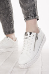 Sneakersy Marco Tozzi 23709-41 white/silver wiązane białe