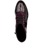 Lakierowane Botki damskie D&A S.Barski CR52-696 WINE bordowe skórzane