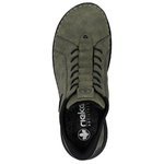 Zielone Botki trzewiki damskie Rieker 44550-54 ciepłe zimowe wsuwane