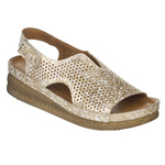 Skórzane Sandały damskie Maciejka L4494-25 złote na platformie