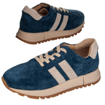 Granatowe sneakersy zamszowe Venezia V408-00395 z paskami naturalna skóra